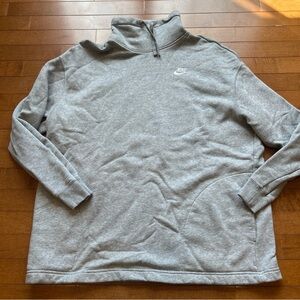 Nike Women's Heather Gray mock neck oversized Sweatshirt